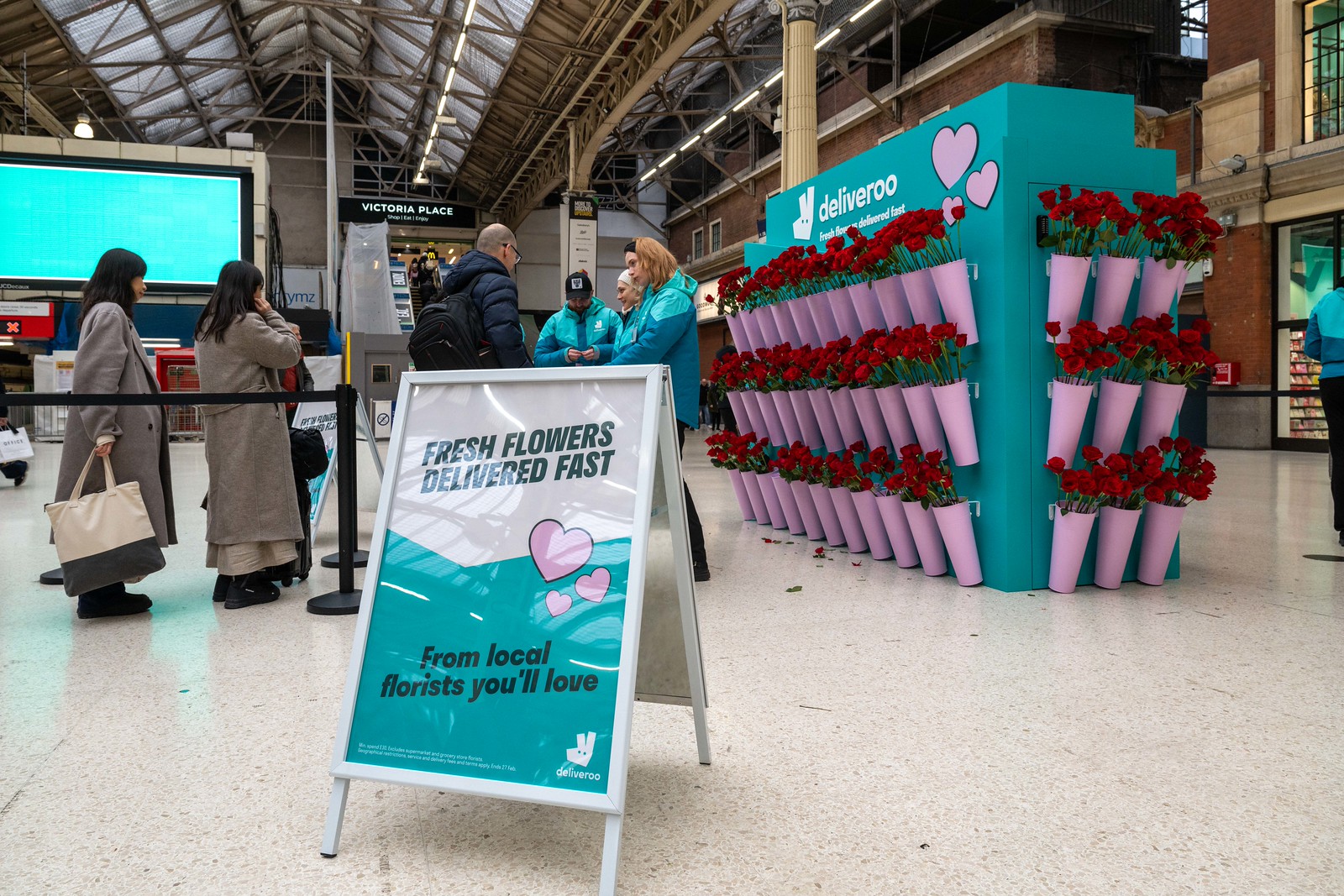 Deliveroo at London Victoria Valentine's Day 2025 1