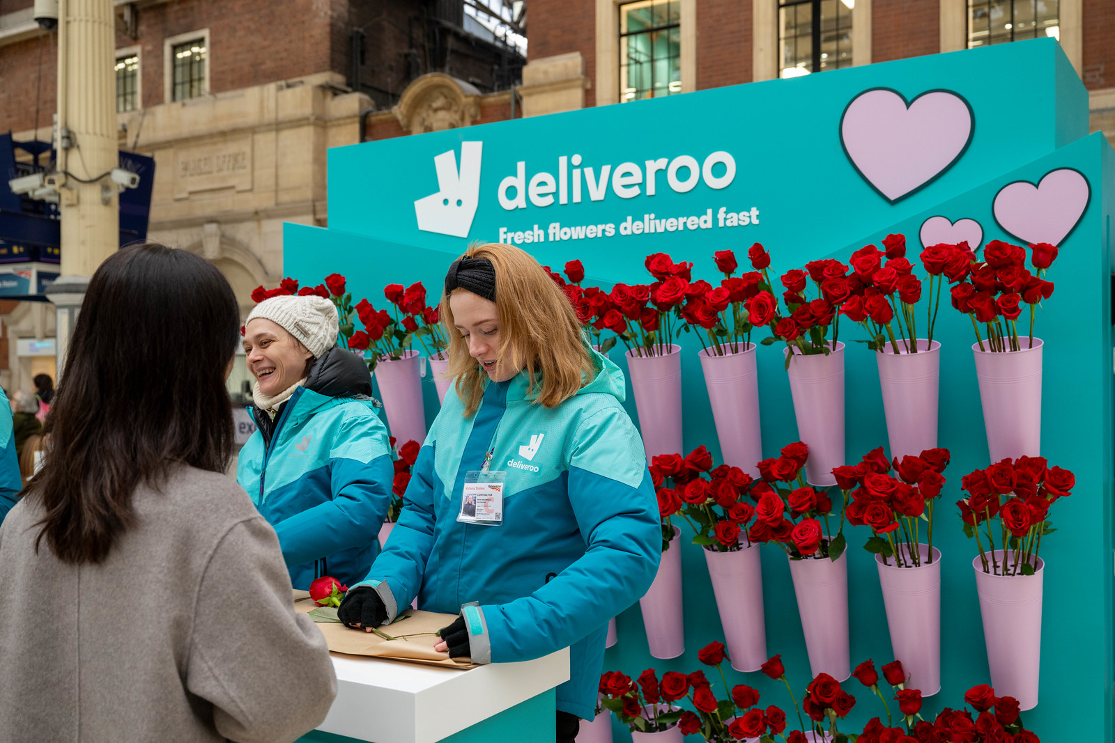 Deliveroo at London Victoria Valentine's Day 2025 2